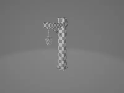 Stylized lamp post 3D model