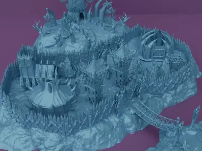 Modular Goblin Camp Tabletop Terrain 28 mm 3D print model