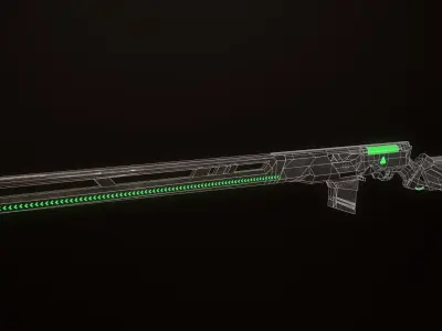 Sci-Fi Railgun Low-poly 3D model