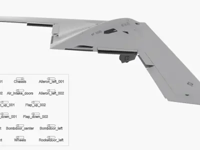  Strategic B-21 Raider Jet White Rigged 