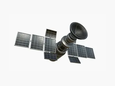 Satellite A06 Steel Black - SciFi Space Design Low-poly 3D model