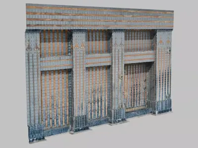 Japanese Reinforced Wooden Wall Low-poly 3D model