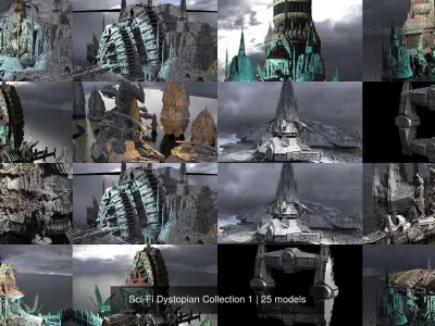Sci-Fi Dystopian Collection 1 3D Model Pack