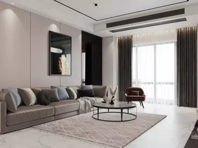 Livingroom Interior design style minimalism 3D model