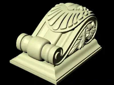 carved pilaster 3D model 11