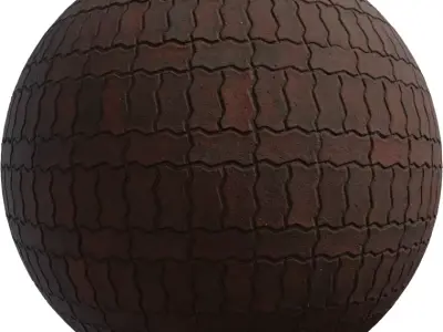 Red Interlocking Concrete Pavers PBR Texture Texture