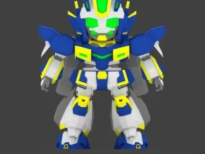  Super Mecha 12 - Wedzenger of Code Name 13TIK Low-poly 3D model