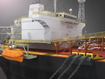 FPSO - High-Detail Floating Production Storage and Offloading Vessel 3D Model for Simulation - Anima 