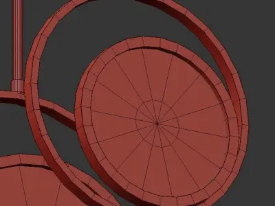 Caleo chandelier with four circles hanging from it 3D model