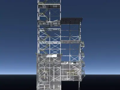 Industrial building in section cut 26i01 3D model