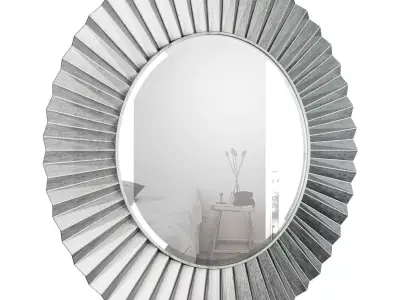 Sunburst Round Wall Mirror 3D model