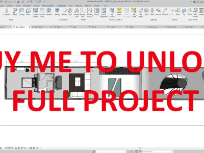 Cantilever Beach Mountain cliff house Organic  Revit Lumion 3D model
