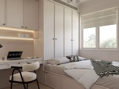 Modern Compact Bedroom 033 3D model