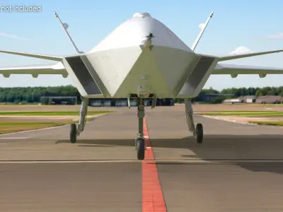  Futuristic Air Combat Drone White 