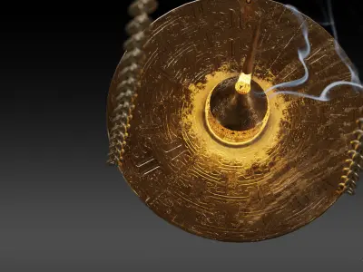 Egyptian Incense Burner Pendant 3D model