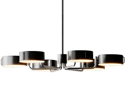 Axle Nickel Black Shade Chandelier by Robert Abbey 3D model