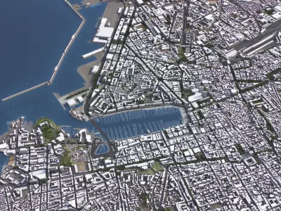 Marseille - 3D City Model Low-poly 3D model