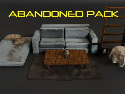 Abandoned Living Room 3D model