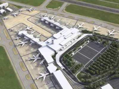 Beirut - Rafic Hariri 3D Airport Low-poly 3D model