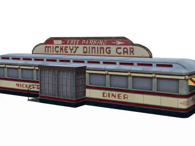 old dining Low-poly 3D model