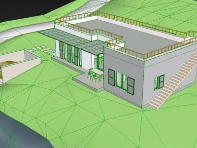 House Model with Night Scene - Twinmotion 2020 3D model