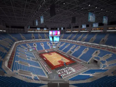 Basketball arena - interior - low poly Low-poly 3D model