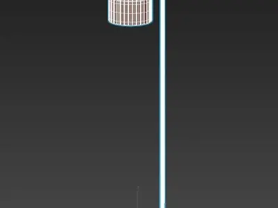 chivasso floor lamp with gold base and shade 3D model