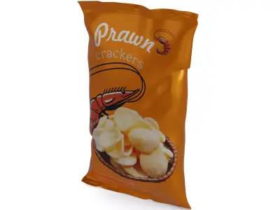 Snacks and Sweets Prawn Crackers Low-poly 3D model