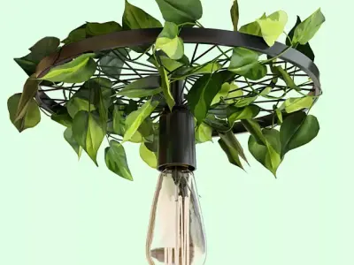 Pendant lamp with plant 3D model