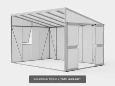 Collection of Greenhouse Helena 2 Glass Grey - 3 Models 3D Model Pack