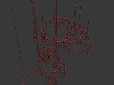 Suspenders Vertical Ring Matrix Pendant 3D model