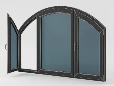 Plastic casement window 07 3D model