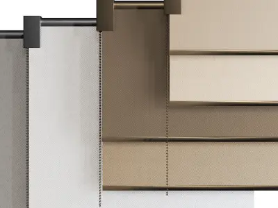 Roller Blinds Set  Low-poly 3D model