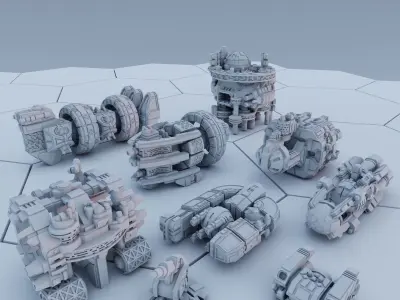 Twilight Imperium Over 150 Unique Ships for 17 factions - Bundle 3D print model