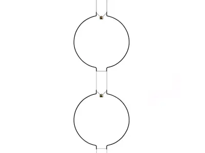 liaison pendant lamp with two circles hanging from it 3D model