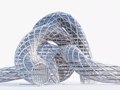 Futuristic Architectural Structure Building 3D model