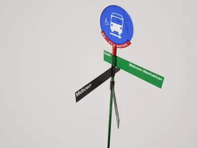 Street Bus Stop Sign 3D model