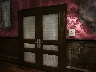 Giant door collection Low-poly 3D model