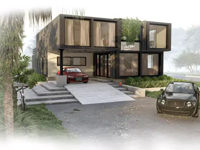 Two Story Container House Design 3D model