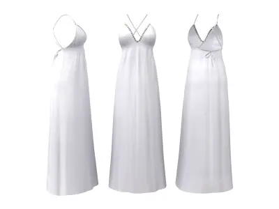 Strapped Cross Back Maxi Dress Low-poly 3D model