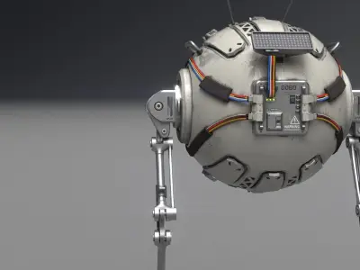 DOBO Drone mechanical robot character Low-poly 3D model