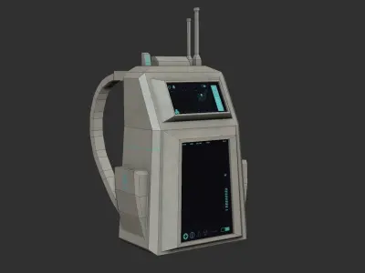 Sci-Fi Backpack - Character Design Fiction Low-poly 3D model