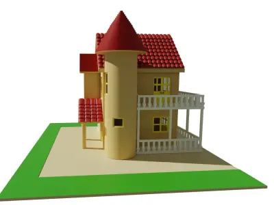 low poly house 02 Low-poly 3D model