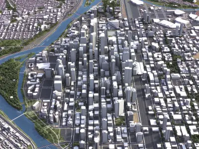 Calgary - 3D City Model Low-poly 3D model