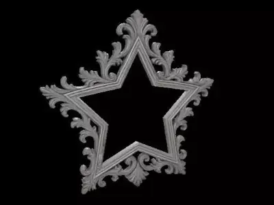 Ornate Star Picture Frame 3D print model