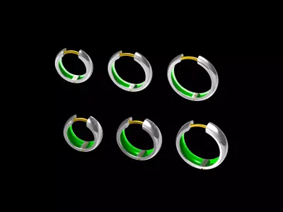 ultra light Women Diamond Huggie Earring Jewelcad Render 6 model 3D print model