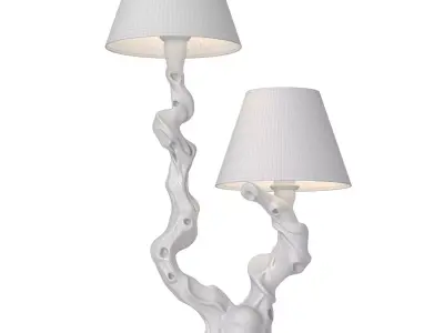 Rustic style wall Lamp sconce made of natural wood Sculptural   3D model