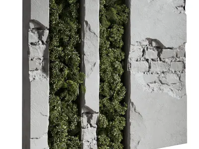 Wall with plant 08 3D model