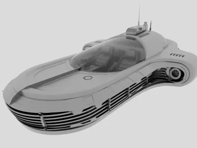 3D Landspeeder Hovercraft Vehicle 3D model 3D model