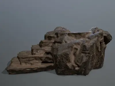 Altar Set rock Low-poly 3D model get